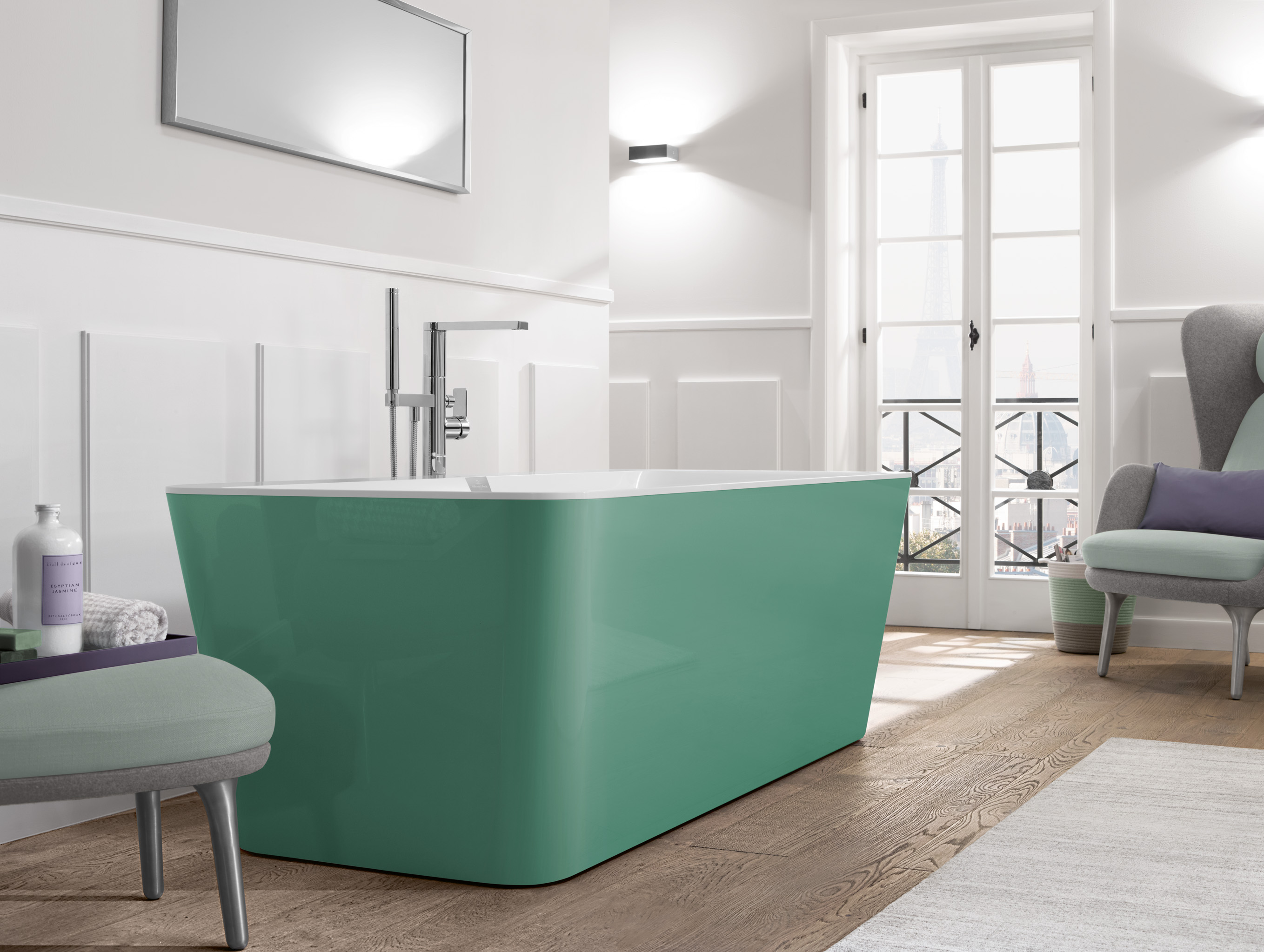 Baden in verschillende kleuren van Villeroy & Boch #badkamer #kleur #groen