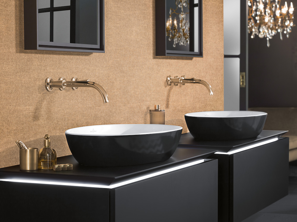 Zwarte waskommen Artis van Villeroy & Boch gemaakt van TitanCeram #design #badkamer #wastafel