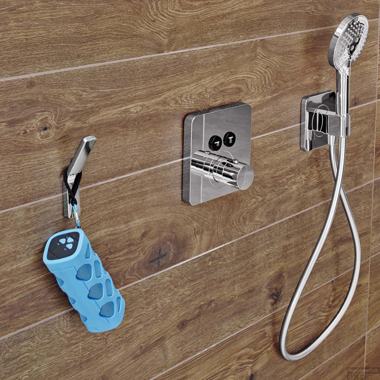 Douchen met muziek! Bluetooth speaker voor de badkamer van Aquasound #badkamer #muziek #waterproof