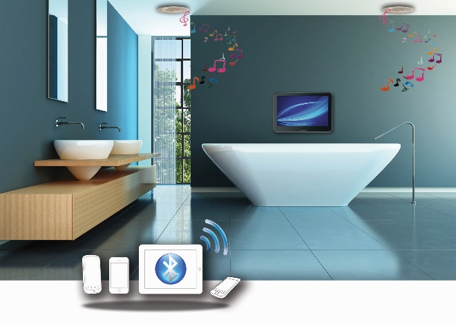 Groenteboer Pionier Doe alles met mijn kracht Bluetooth muziek systeem voor de badkamer - UW-badkamer.nl