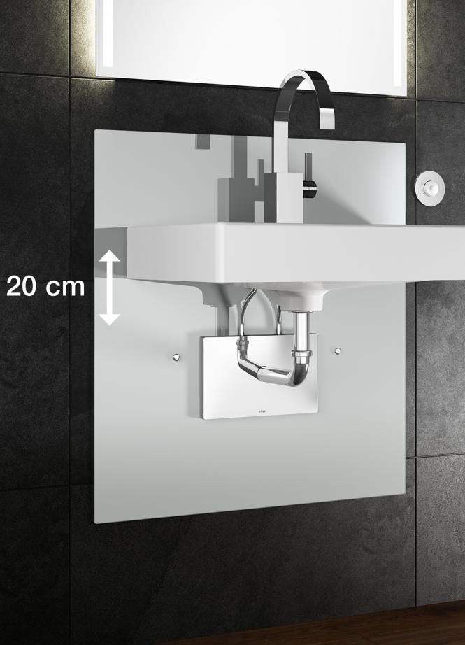 Deze wastafel is in hoogte verstelbaar met één druk op de knop. Ideaal voor de levensloopbestendige badkamer - Viega Eco plus wastafelelement