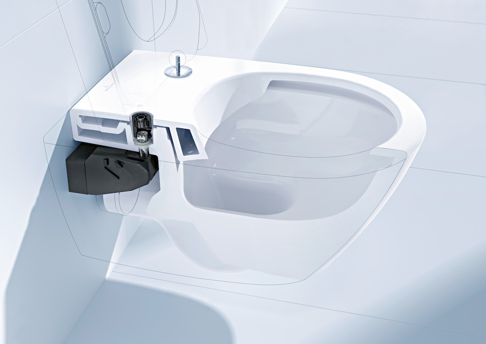 Toilet met de nieuwe generatie toiletbevestigingen: de SupraFix 3.0 van Villeroy & Boch kan door een installateur eenvoudig, veilig en snel aan de muur worden gemonteerd #toilet #badkamer #villeroyboch